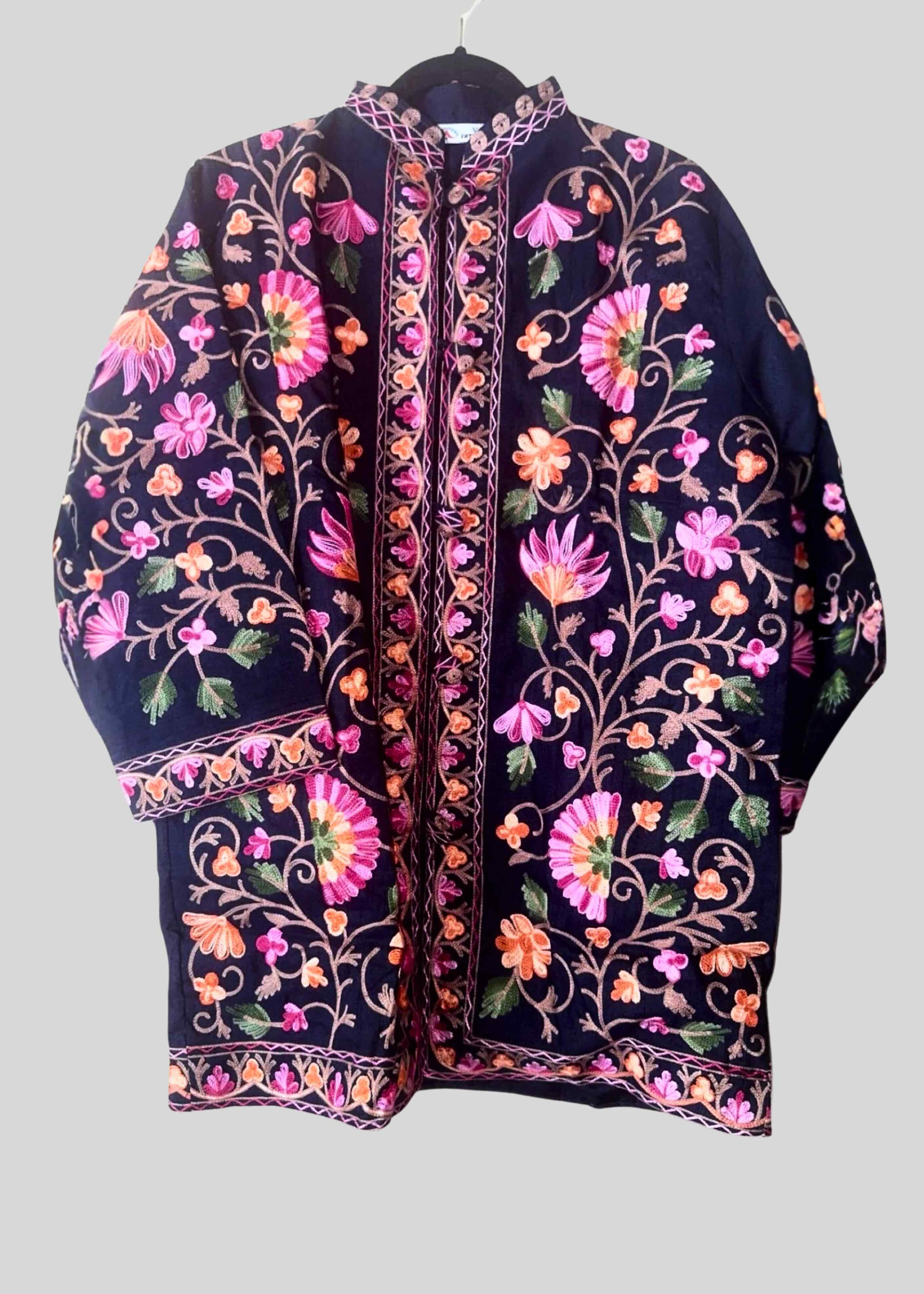 Kashmiri Coat Black Purple