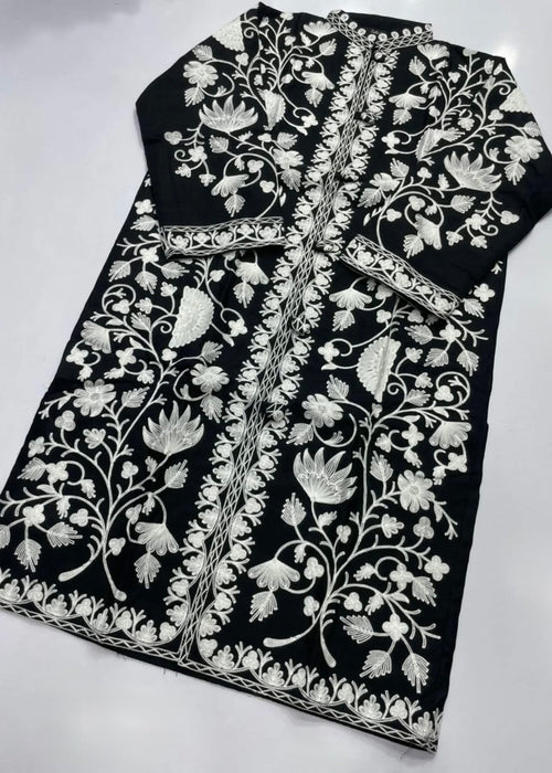 Kashmiri Coat Black White