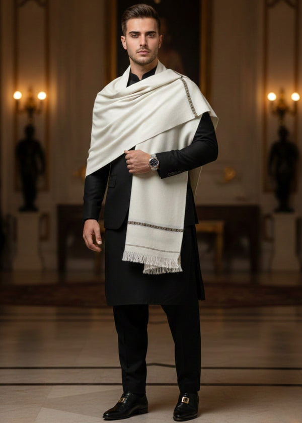Kashmiri Shawl White